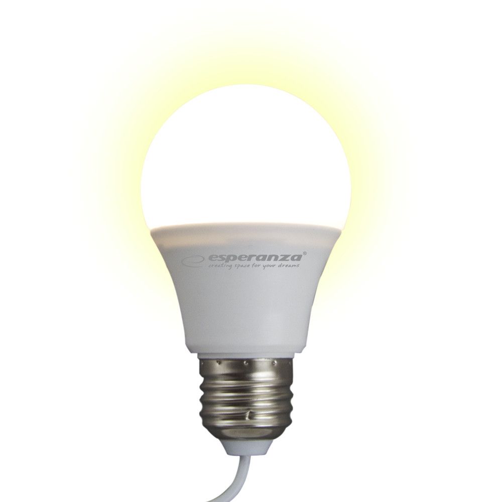 Set 2 x bec cu LED lumina calda, alimentare la USB, 5W, lungime cablu 2.5 metri
