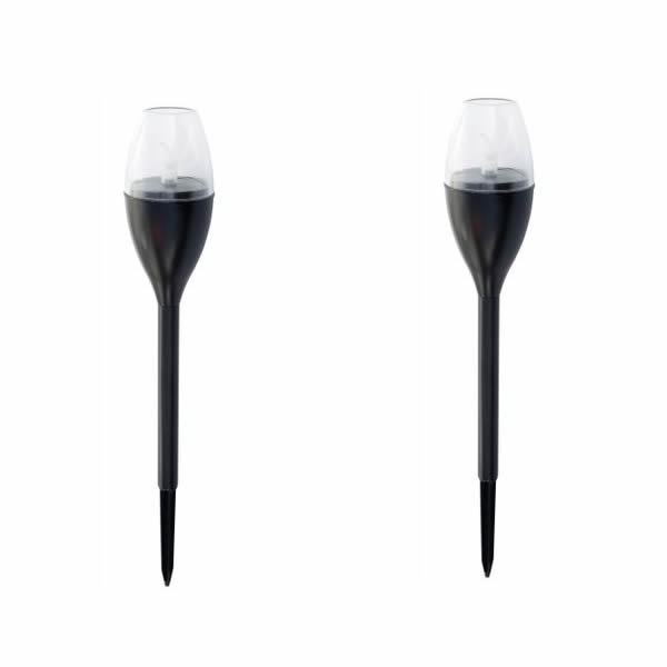 Set 2 x Lampa solara LED tip faclie, plastic, H 37.5 cm