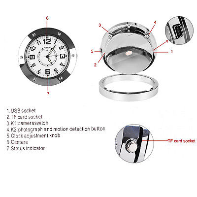 Ceas de birou cu Camera Spion: foto, video si microfon, inregistrate pe card SD