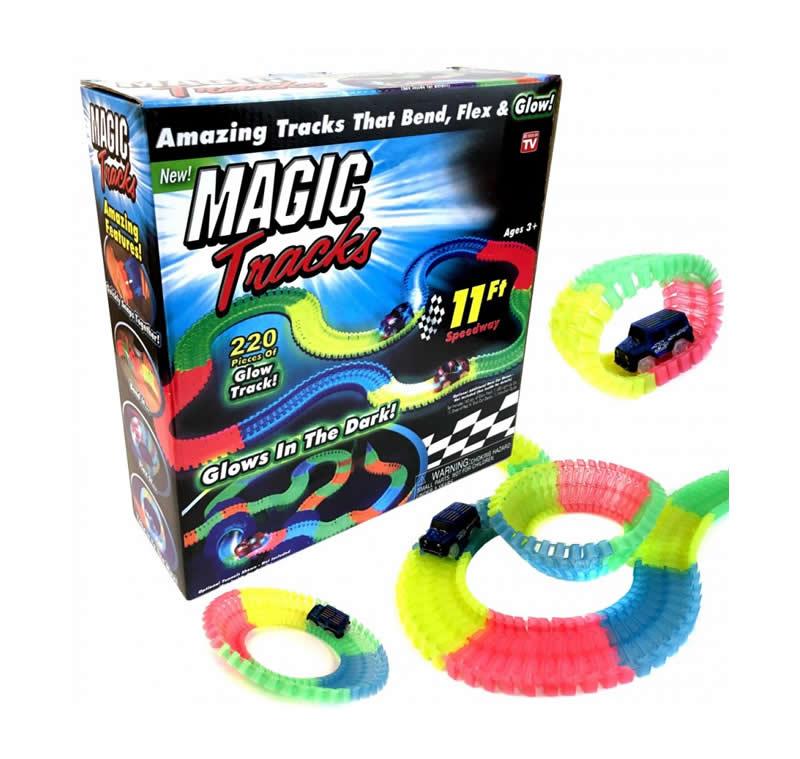 Pista flexibila curse masinute Magic Tracks din 220 piese