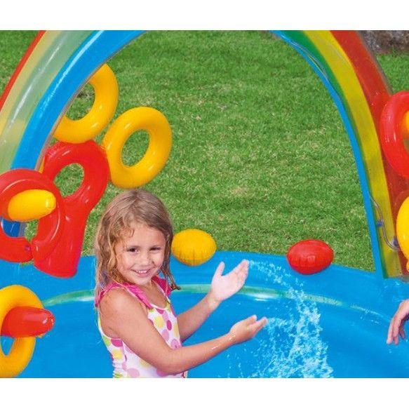 Piscina gonflabila cu tobogan 2.95 x 1.90 x 1.35 M, Intex Rainbow