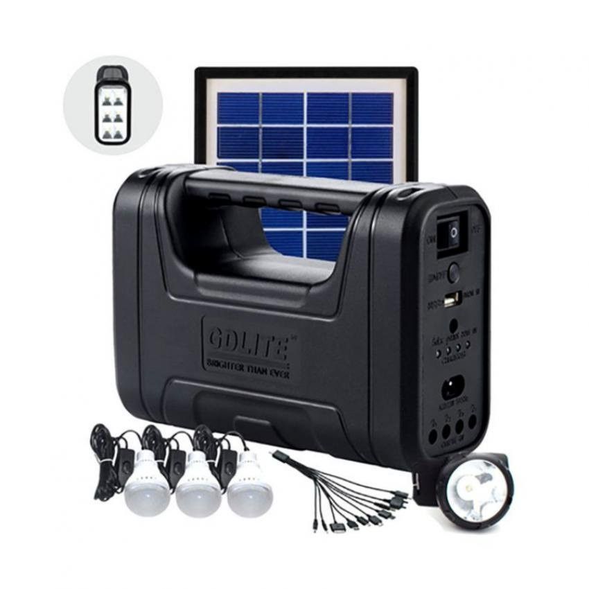 Kit lanterna cu panou solar, 3 becuri LED SMD, GDLITE-1