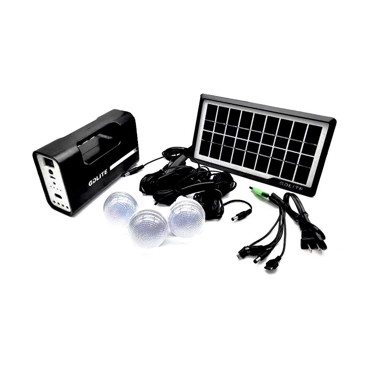 Kit lanterna cu panou solar, 3 becuri LED SMD, GDLITE-1