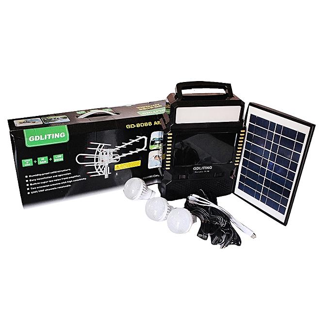 Kit solar GD8086 Antena TV Radio FM USB MP3 si 3 becuri