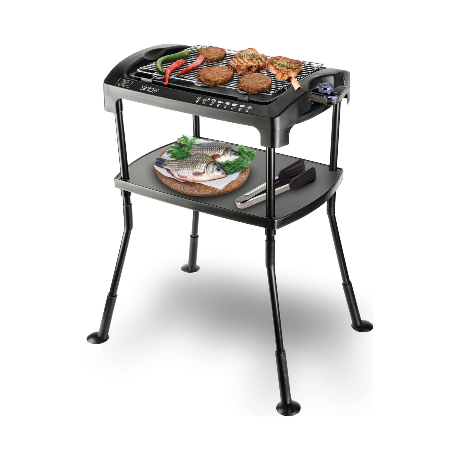 Gratar electric tip grill barbeque Sinbo, 2000 W, termostat, indicator luminos