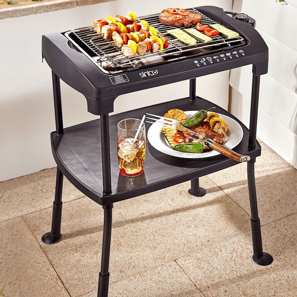 Gratar electric tip grill barbeque Sinbo, 2000 W, termostat, indicator luminos