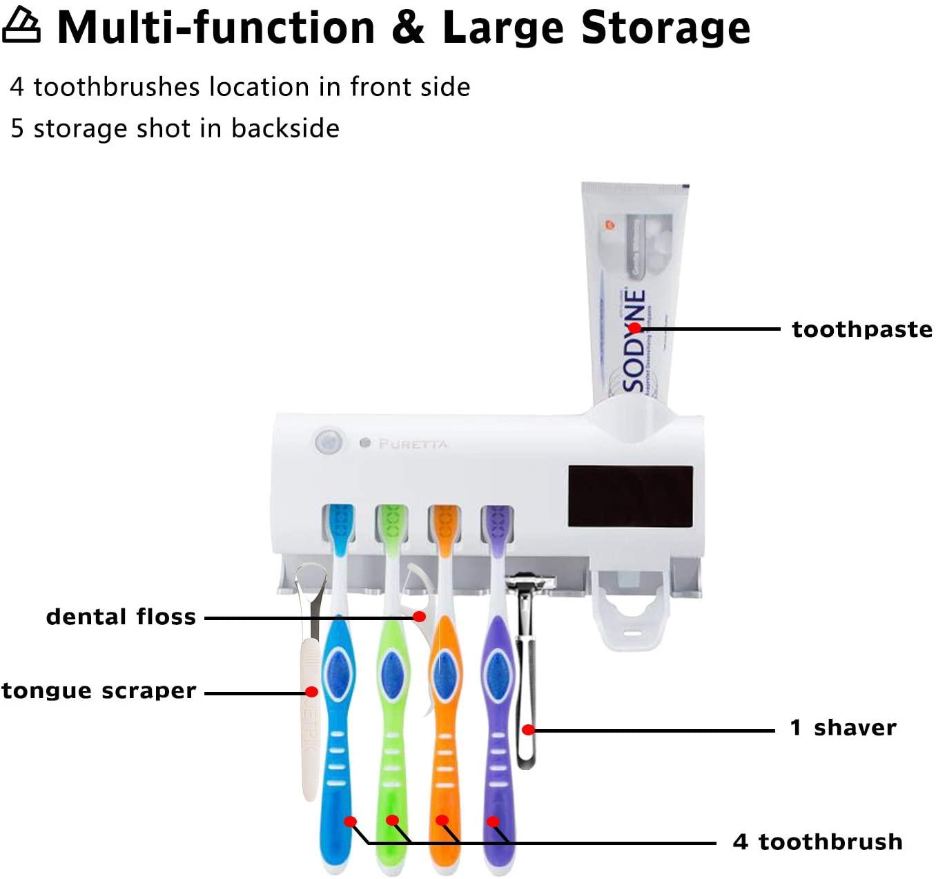 Dozator pentru pasta de dinti cu alimentare solara si sterilizator UV pentru periute
