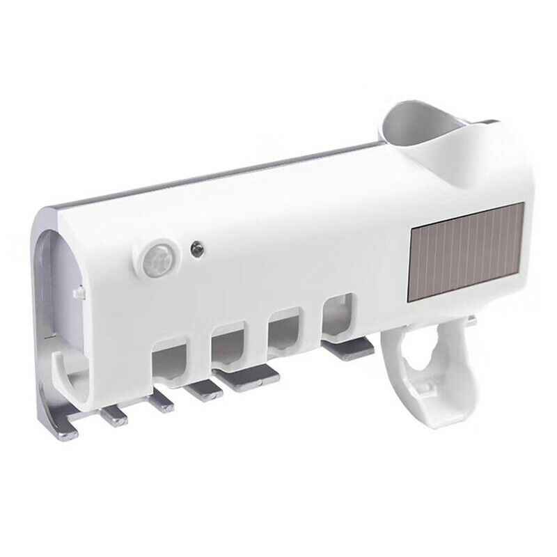 Dozator pentru pasta de dinti cu alimentare solara si sterilizator UV pentru periute