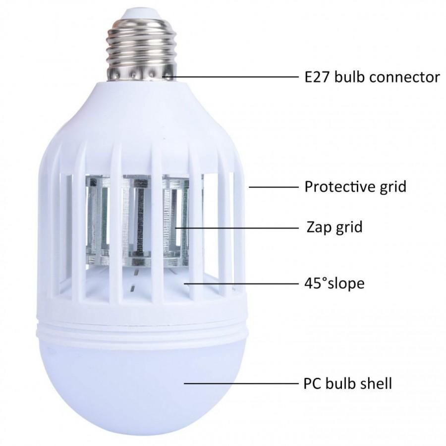 Bec LED antiinsecte cu lampa UV 9W,  Zapp Light