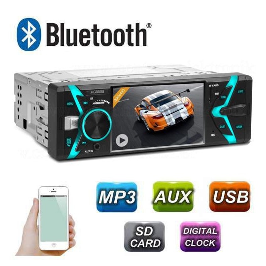 Radio MP3 MP5 Player Auto 1DI,  Bluetooth, USB, Telecomanda, 4x50W