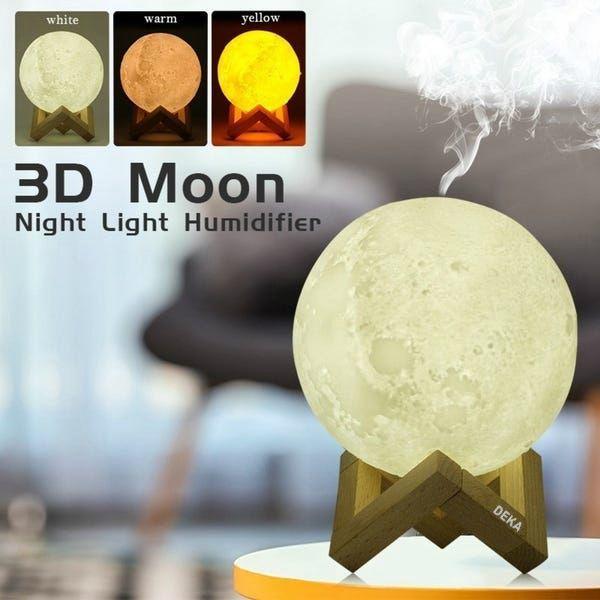 Lampa de veghe cu umidificator, Luna DEKA Moon 3D, 880 ml