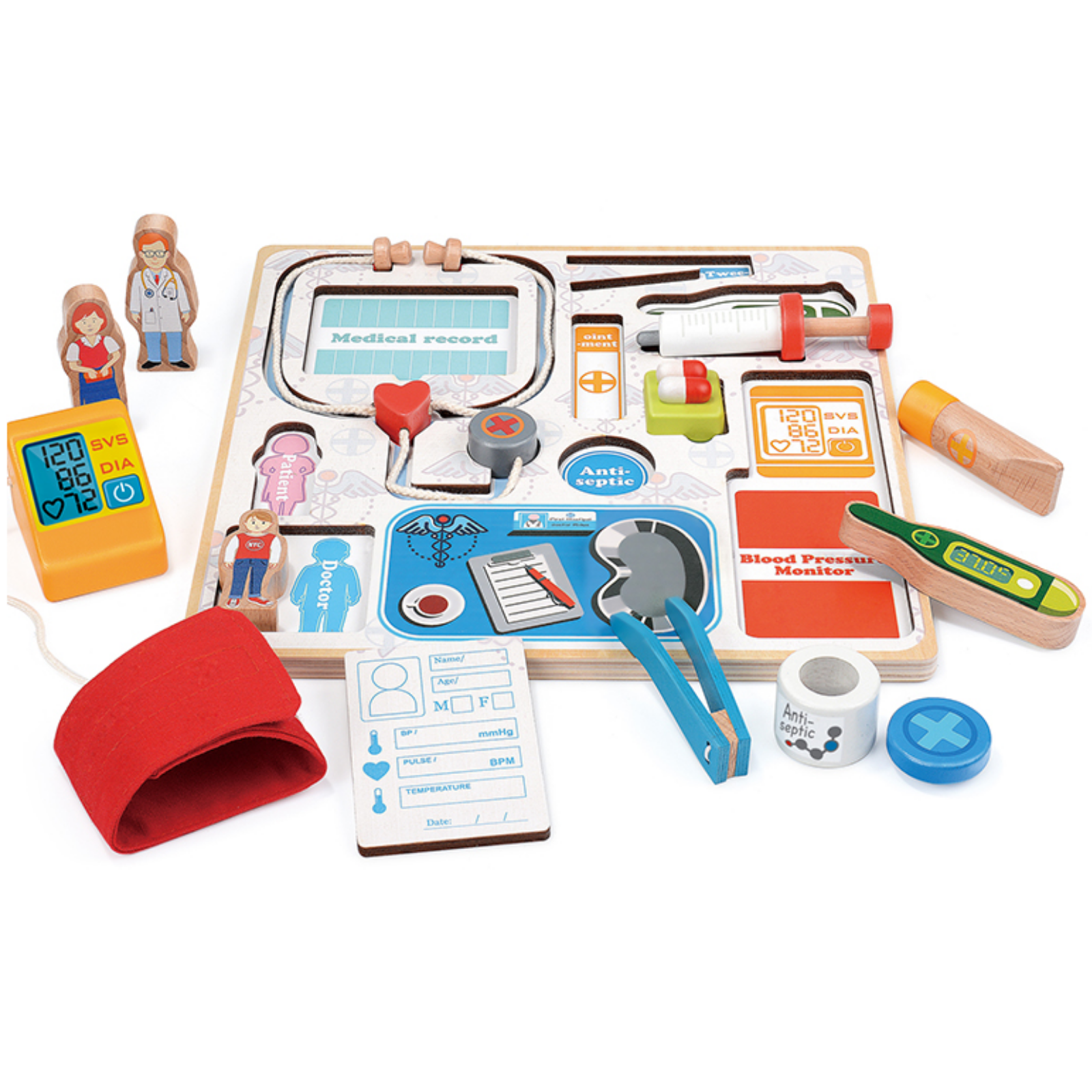 Puzzle 3D lemn - Set doctor si ustensile medicale