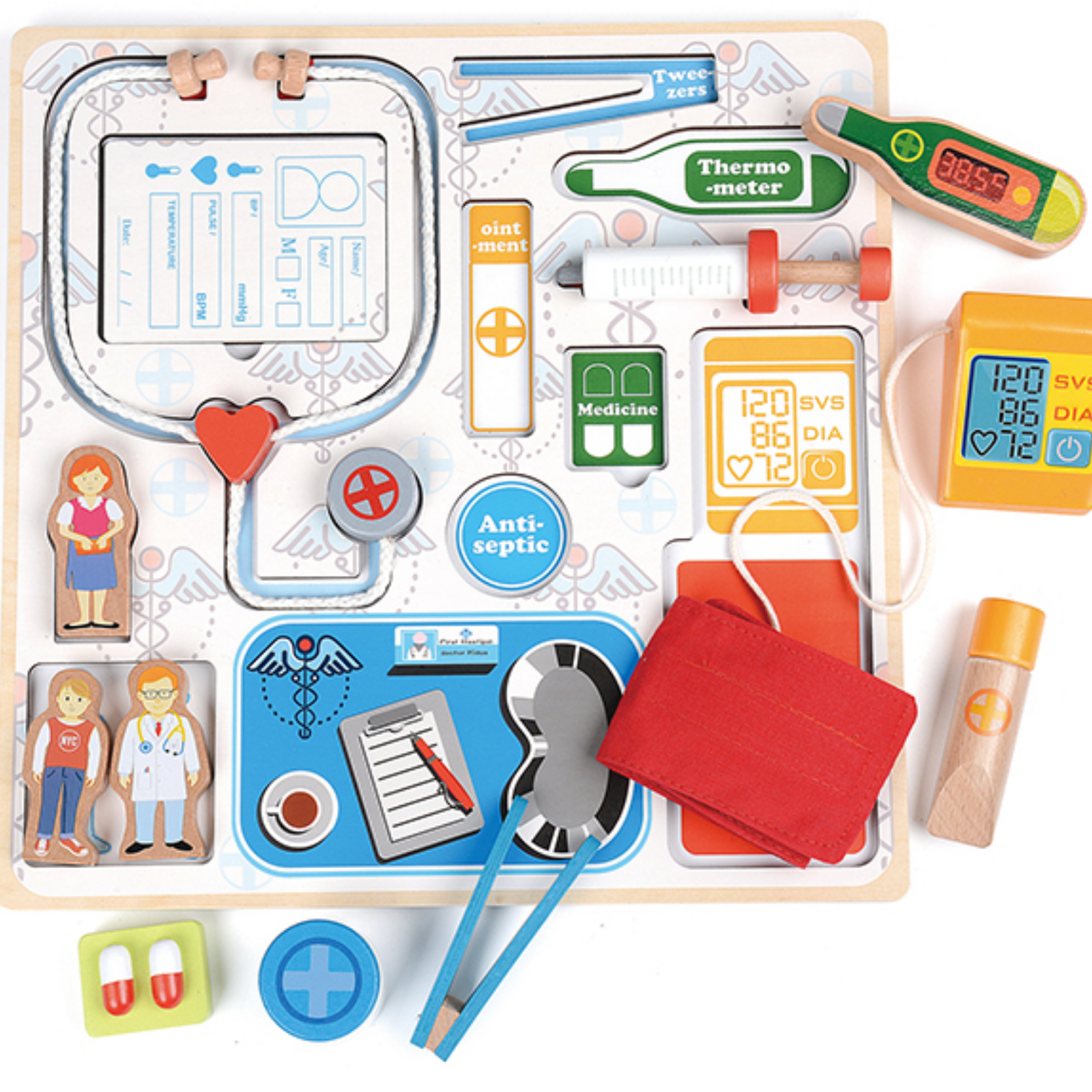 Puzzle 3D lemn - Set doctor si ustensile medicale