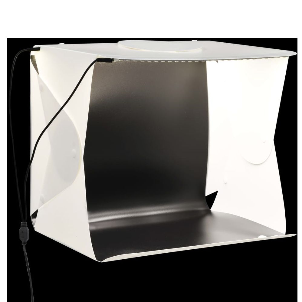 Cutie fotografie de produs, 40 x 34 x 37 cm, pliabil, LED, Alb