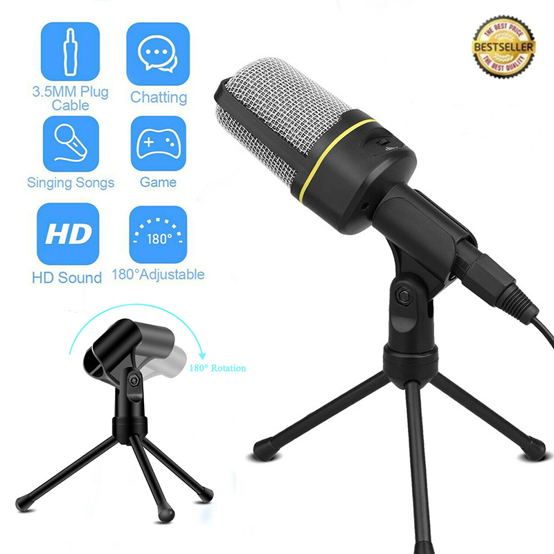 Microfon profesional Andowl QY-930, inregistrare vocala si karaoke, Negru