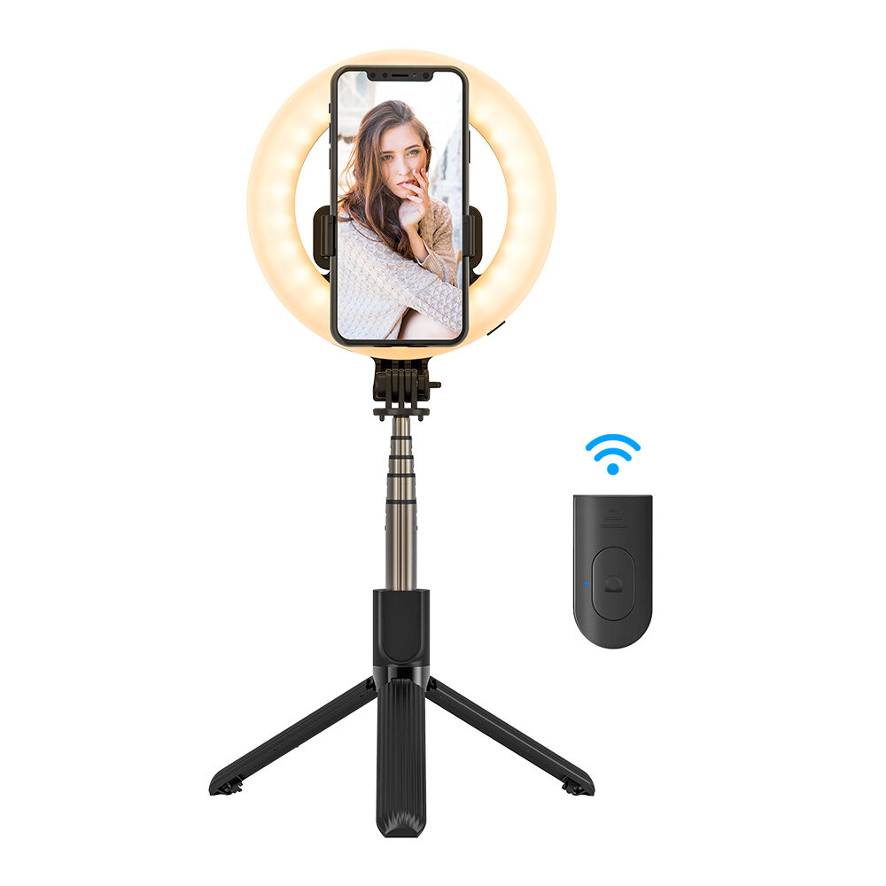 Selfie Stick Tripod BlitzWolf cu lanterna LED si telecomanda