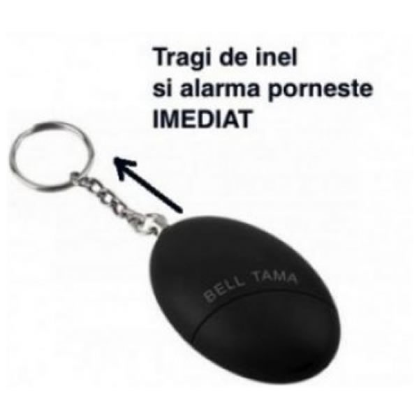 Breloc autoaparare 100 decibeli. Tragi de lant si alarma de activeaza!