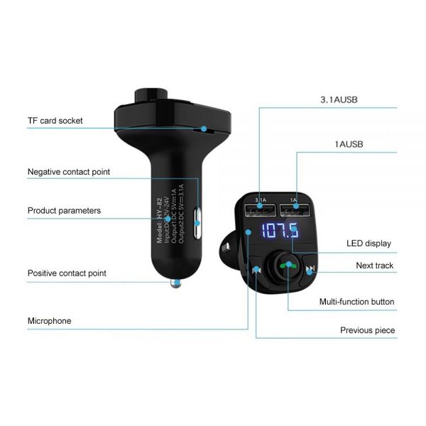 Modulator auto X10, 7 functii, bricheta USB