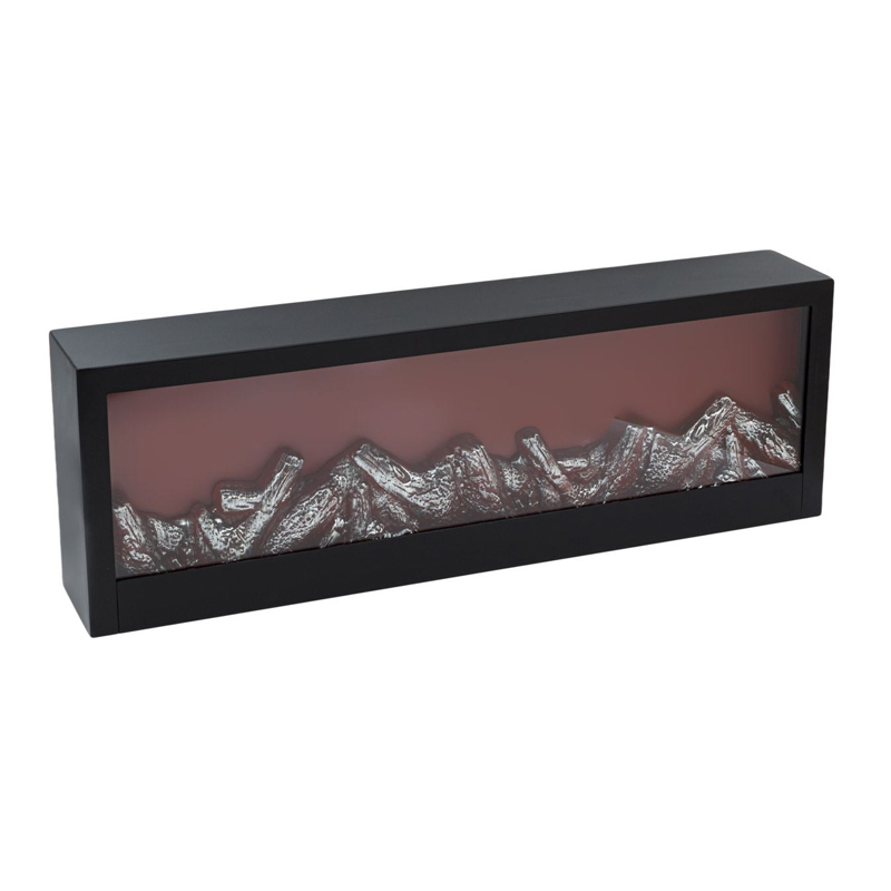 Felinar decorativ tip semineu, 60 x 10 x 20 cm, Negru