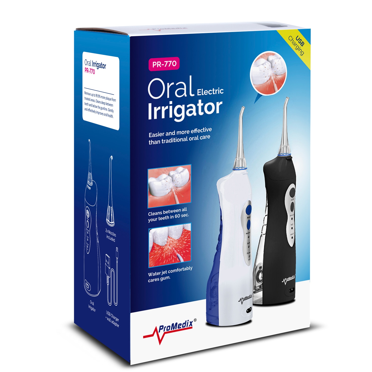 Irigator bucal Promedix, PR-770, 8.5 bar, Wireless, Alb