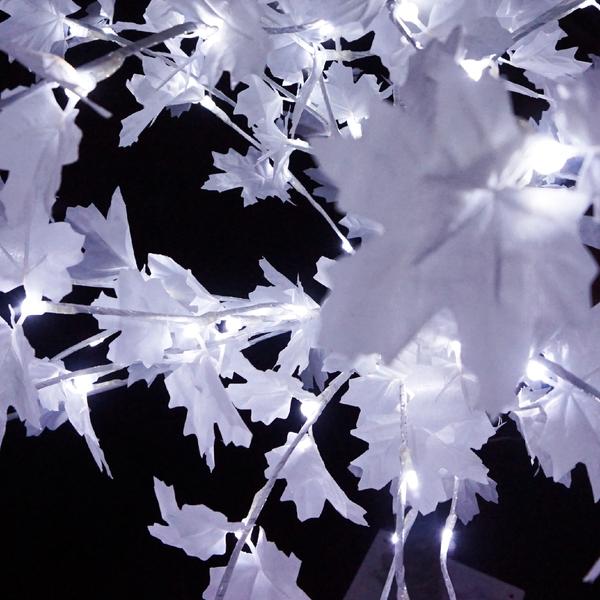 Copac decorativ sarbatori, Alb, iluminat 160 LED, 180 cm, lumina rece