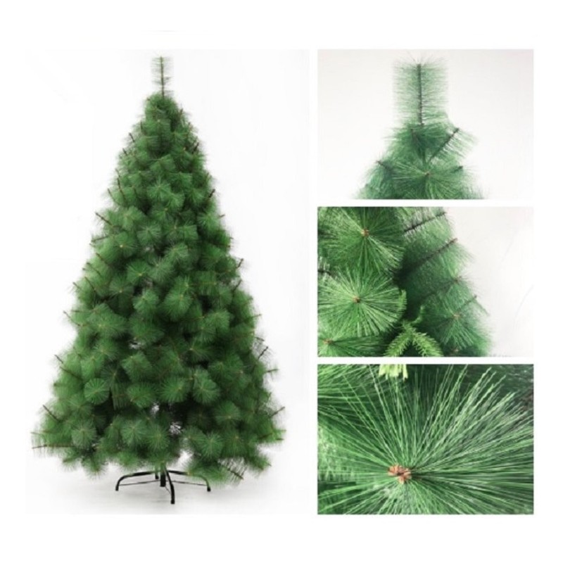 Brad Pin Artificial de Craciun, 210 cm, suport inclus, aspect natural