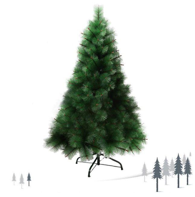 Brad Pin Artificial de Craciun, 210 cm, suport inclus, aspect natural