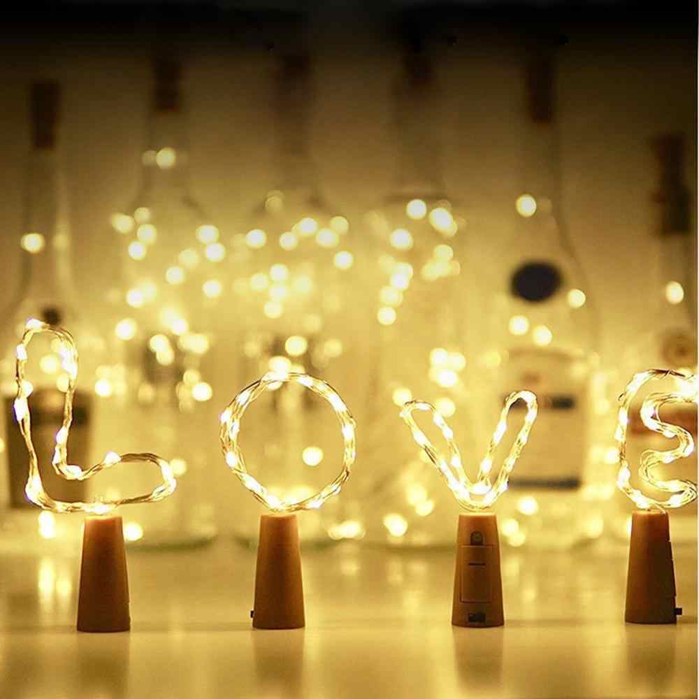 Set 2 instalatii solare 10 LED, in forma de dop de sticla