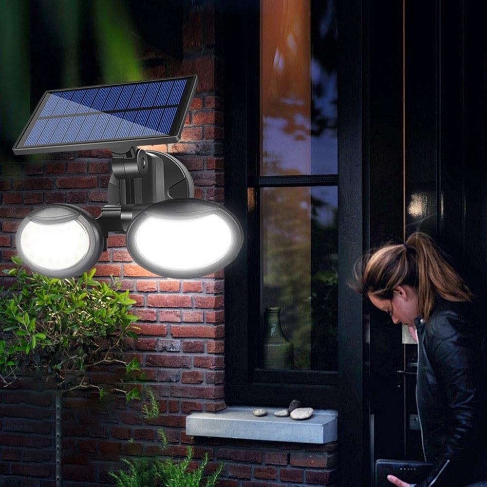 Lampa solara dubla 56 LED cu senzor de miscare