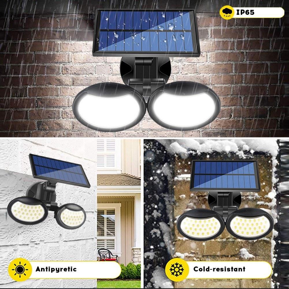 Lampa solara dubla 56 LED cu senzor de miscare