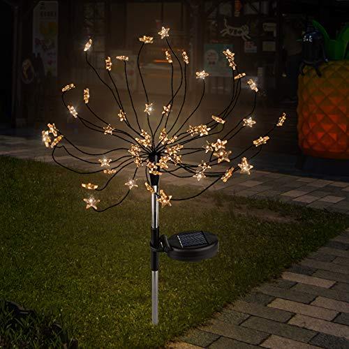 Set 2 x lampa solara artificii cu suport metalic, 90 LED