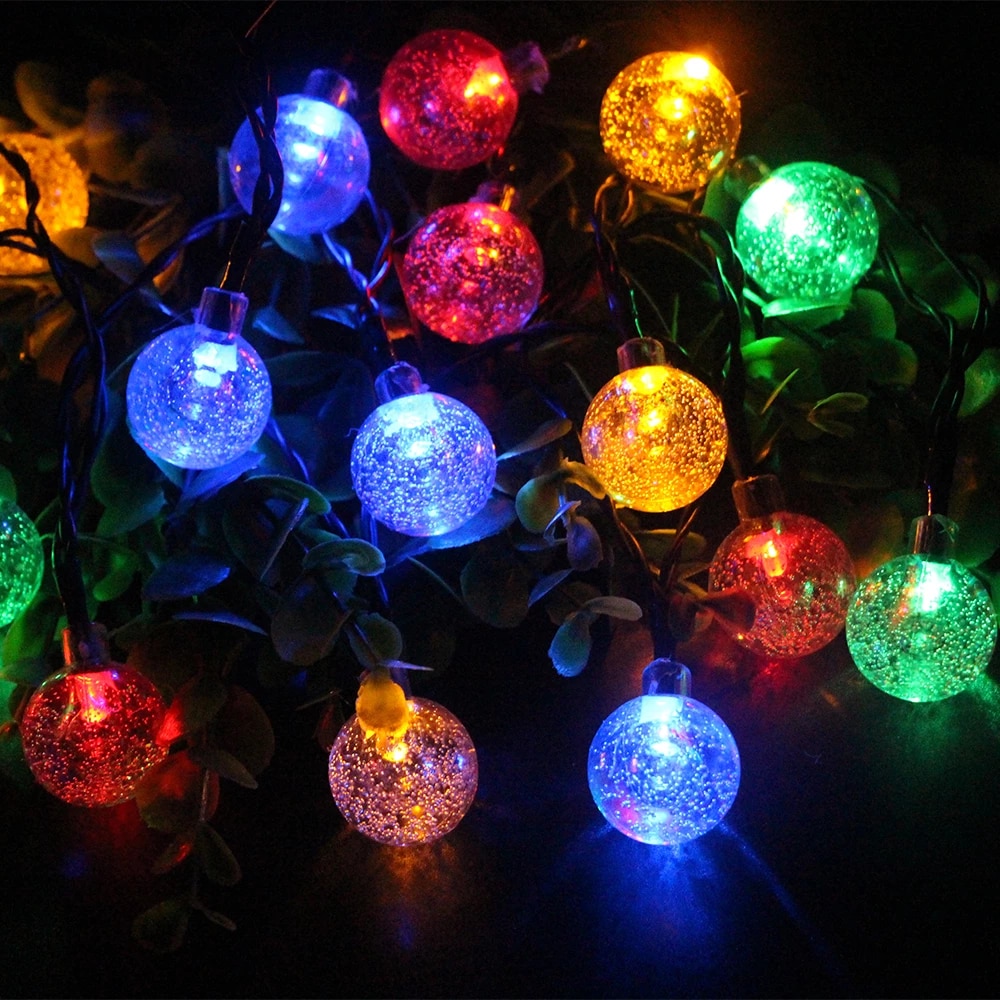 Instalatie solara LED 30 globulete multicolore