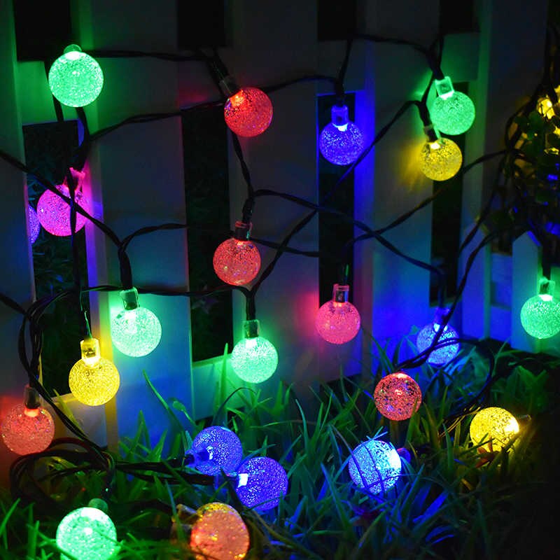 Instalatie solara LED 30 globulete multicolore