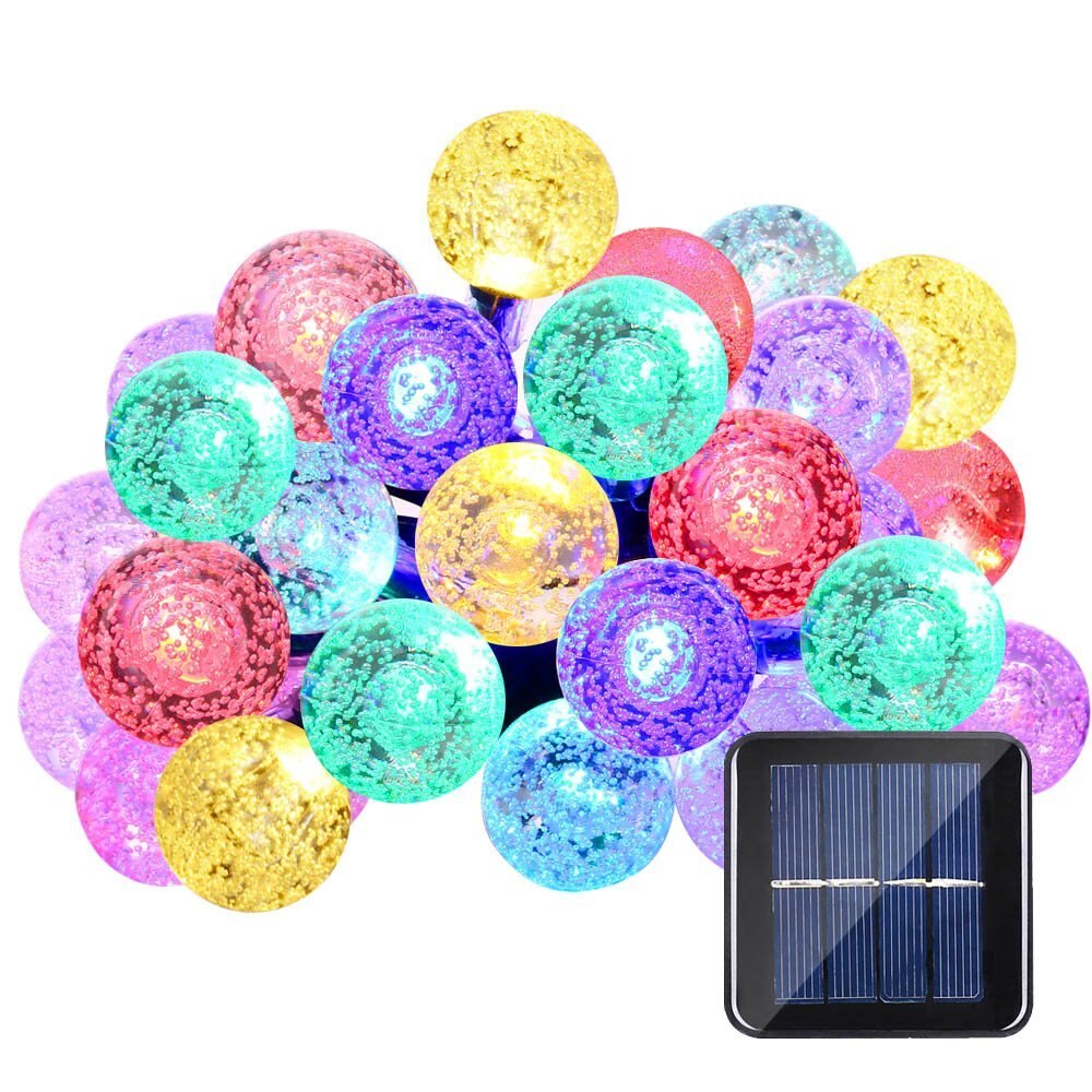 Instalatie solara LED 30 globulete multicolore