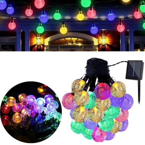 Instalatie solara LED 30 globulete multicolore