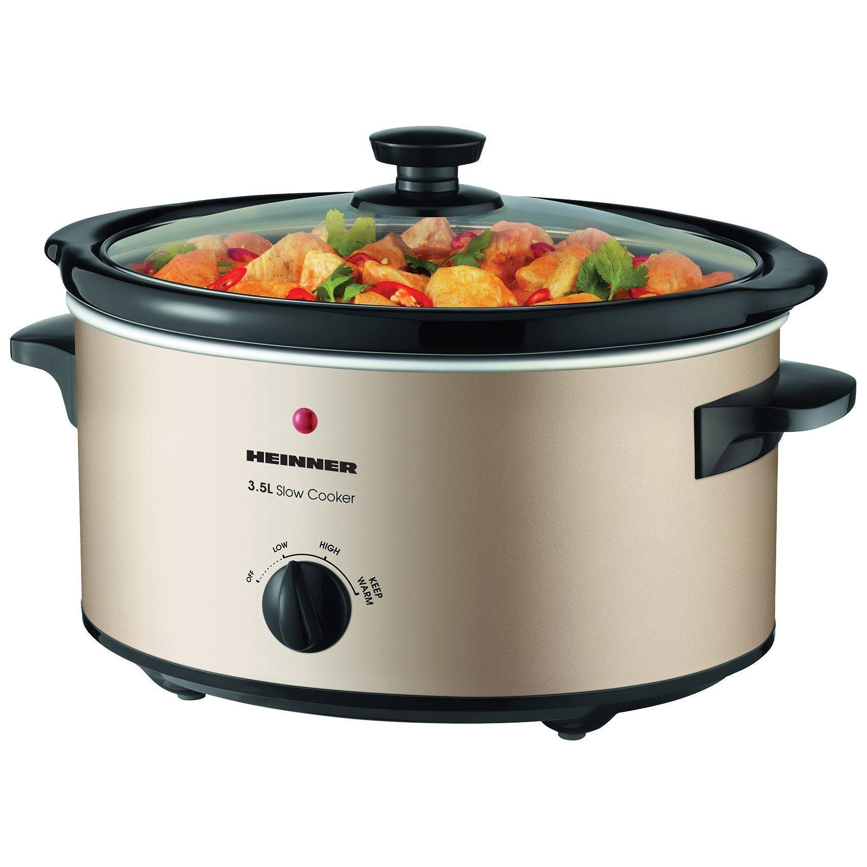 Slow Cooker Heinner HSCK-C35CR, 3.5 L, 135 W, 2 setari temperatura, Auriu