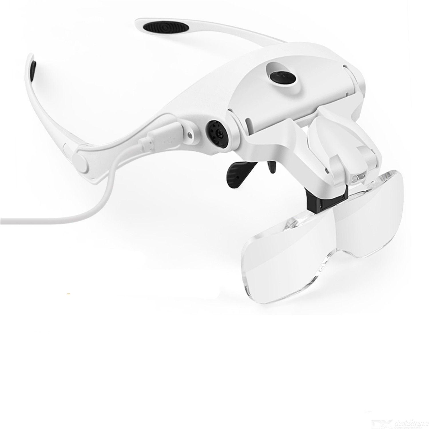 Ochelari cu lupa, reincarcabili, iluminare led, lentile interschimbabile