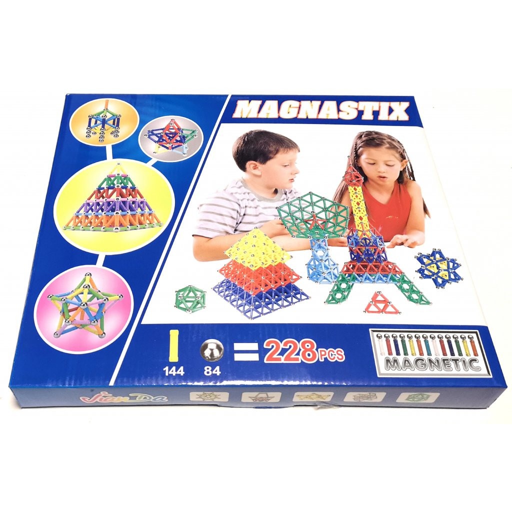 Joc creativ pentru copii, Magnastix 228 piese