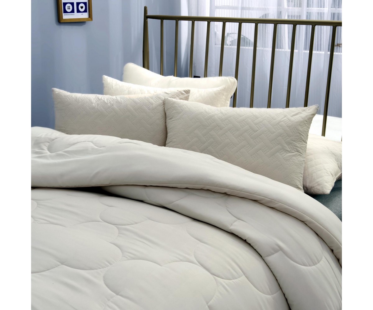 Set Sezonier Premium: Pilota dubla cu puf siliconat + 2 perne
