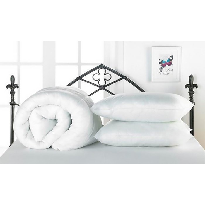 Set Sezonier Premium: Pilota dubla cu puf siliconat + 2 perne