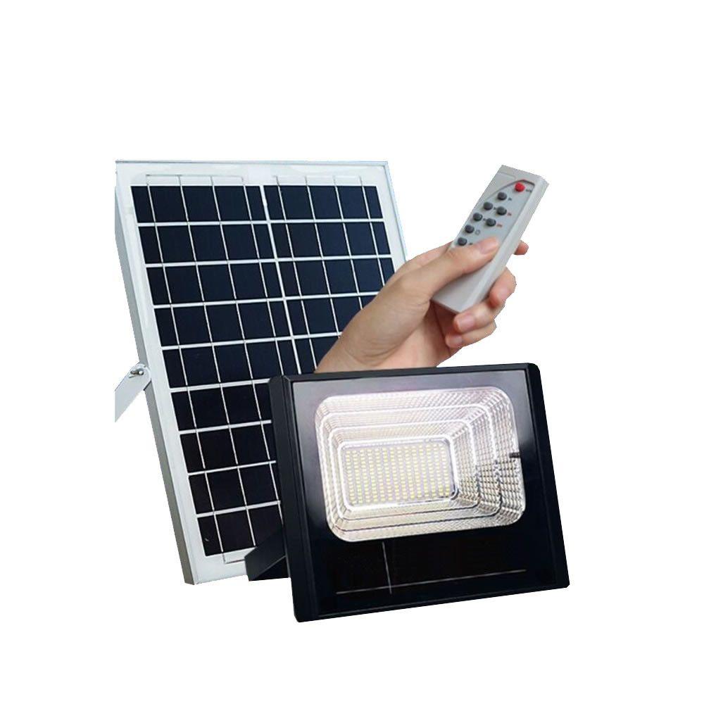 Proiector LED exterior 40W alb rece cu panou solar, Solar Light IP 66