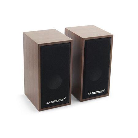 Boxe stereo conectare USB, fabricate din lemn, culoare cires