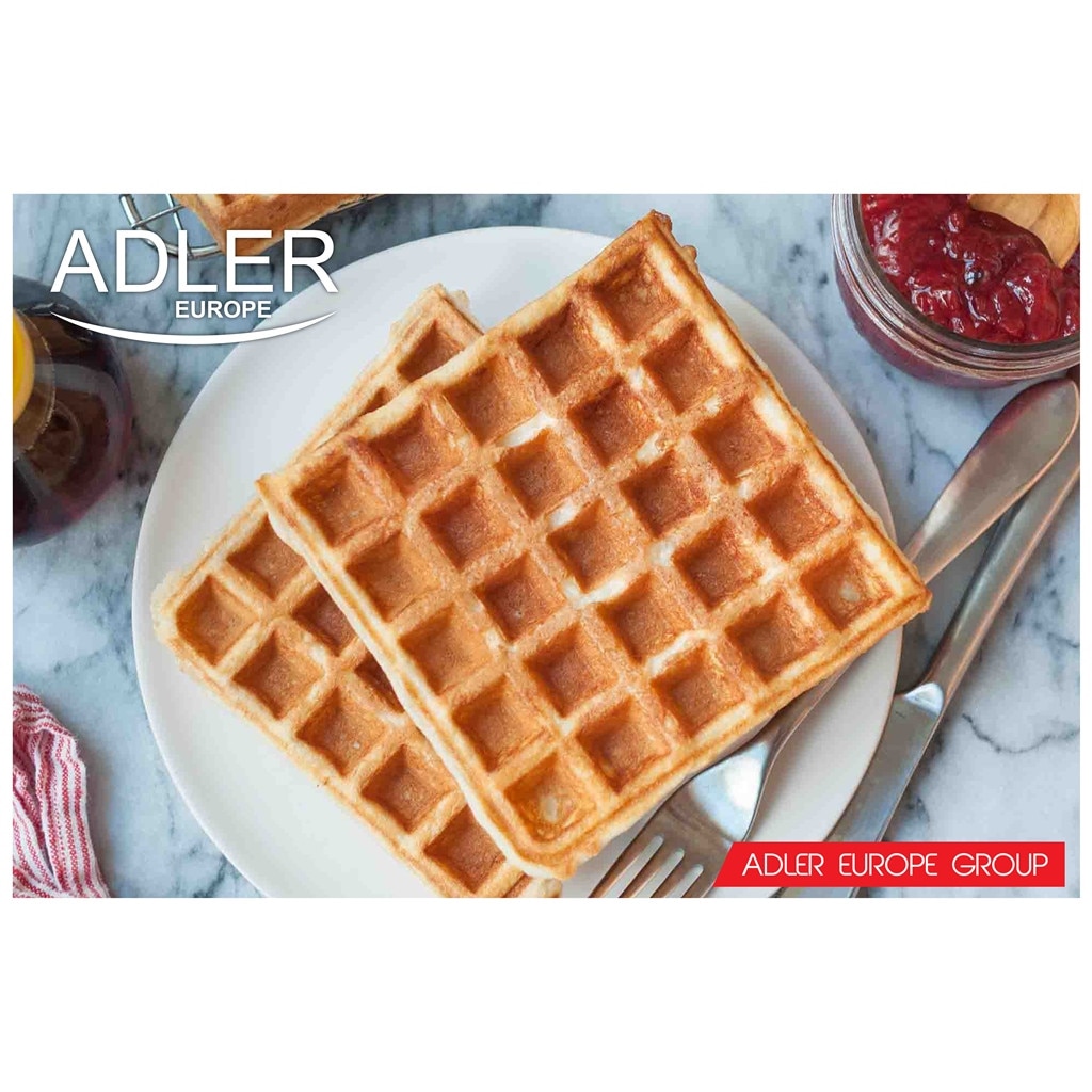 Aparat de preparat waffle / vafe ADLER AD 3036, 1500 W, inox