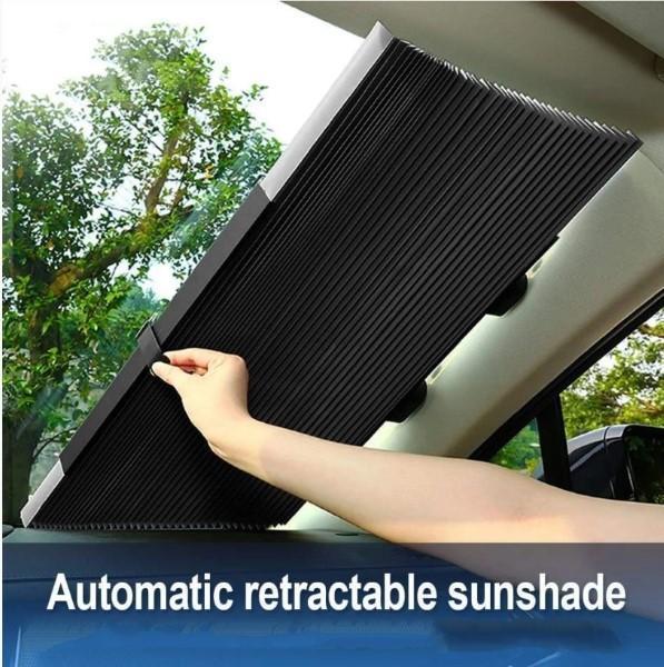 Parasolar auto retractabil UV, fixare cu ventuze