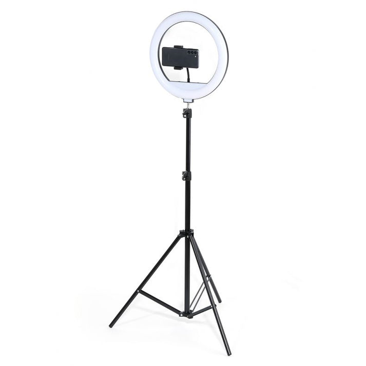 Lampa circulara Color 30 cm, Ring Light LED RGB, Trepied 210 cm