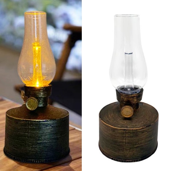 Set 2 x Lampa solara LED tip felinar antic, 21 cm