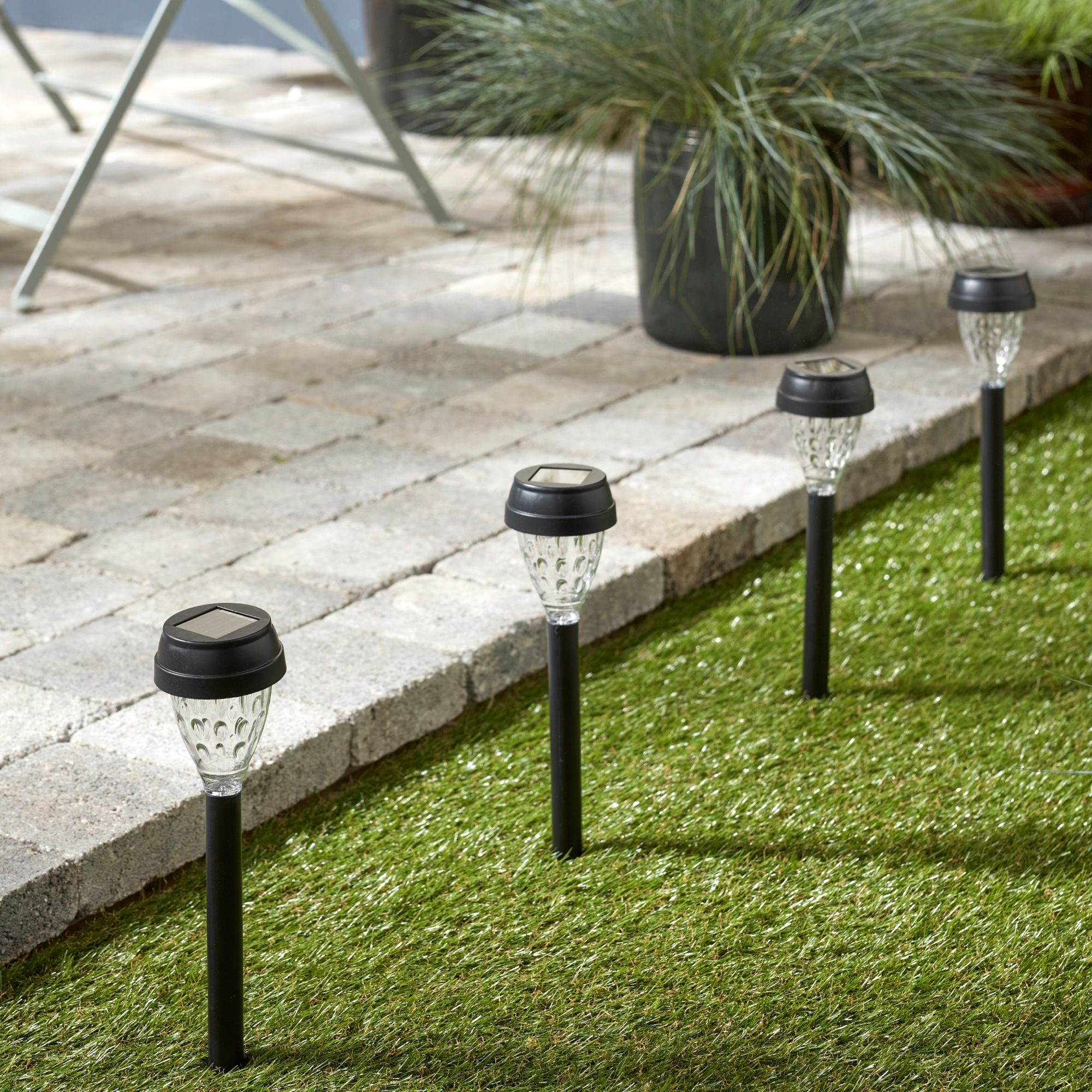 Set 4 lampi solare, Alb rece, 33.5 cm