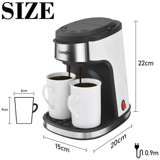 Espressor cafea, 2 cani simultan, 240 ml 