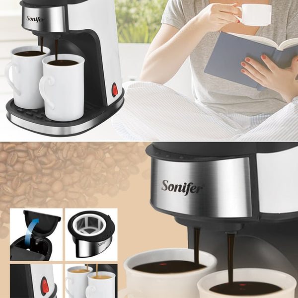 Espressor cafea, 2 cani simultan, 240 ml 