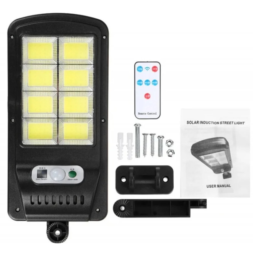 Set 4 x Lampa solara 8 celule, 160 LED COB, telecomanda